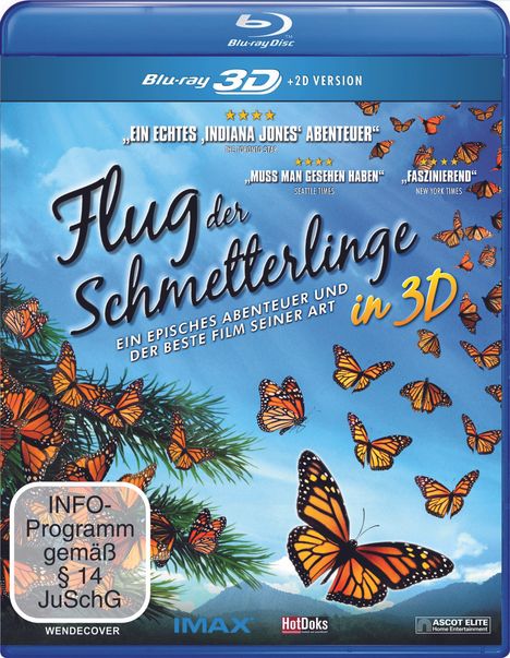 Flug der Schmetterlinge (3D Blu-ray), Blu-ray Disc