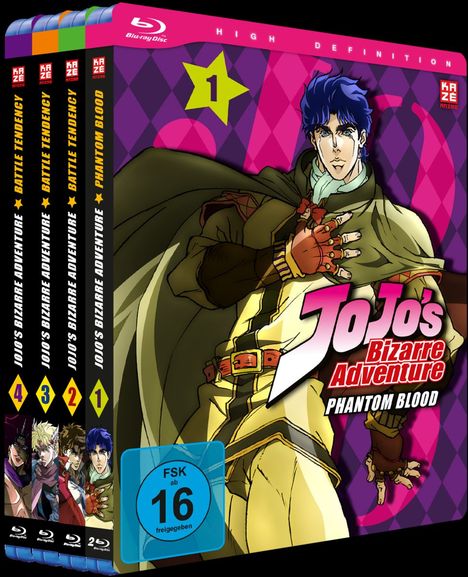 Jojo's Bizarre Adventure Part 1: Phantom Blood / Part 2: Battle Tendency (Gesamtausgabe) (Blu-ray), 5 Blu-ray Discs
