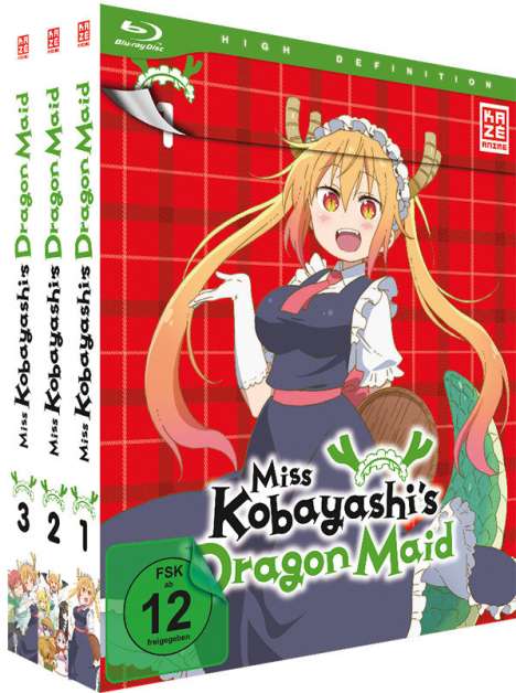 Miss Kobayashis Dragon Maid Staffel 1 (Gesamtausgabe) (Blu-ray), 3 Blu-ray Discs