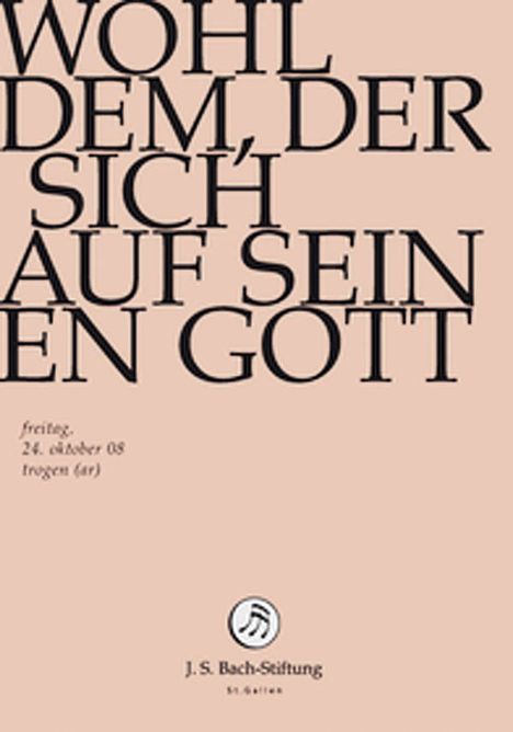 Johann Sebastian Bach (1685-1750): Bach-Kantaten-Edition der Bach-Stiftung St.Gallen - Kantate BWV 139, DVD