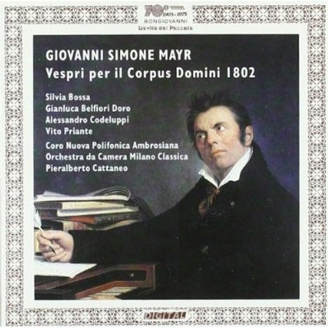 Johann Simon (Giovanni Simone) Mayr (1763-1845): Vespri per il Corpus Domini 1802, CD