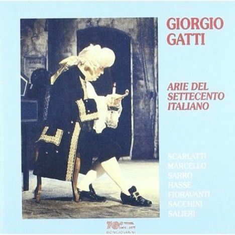 Giorgio Gatti: Arie del Settecento Italiano. Ein Mann im historischen Kostüm, sitzend und lesend.