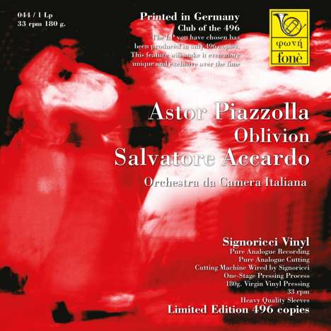 Astor Piazzolla (1921-1992): Tangos für Violine &amp; Streichorchester »Oblivion« (180g), LP