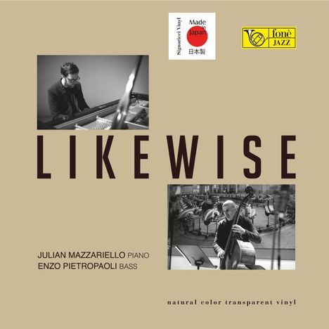 Julian Mazzariello &amp; Enzo Pietropaoli: Likewise (180g) (Limited Edition) (Transparent Vinyl), LP