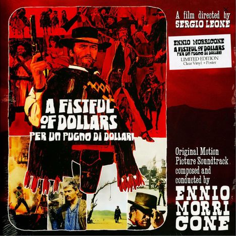 Ennio Morricone (1928-2020): Filmmusik: A Fistful Of Dollars (180g) (Limited Edition) (Clear Vinyl), Single 10"