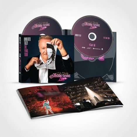 Texte: "L'ultima Notte Rosa Live", "Umberto Tozzi", "The Final Tour". Zwei CDs und Buch mit Konzertbildern.
