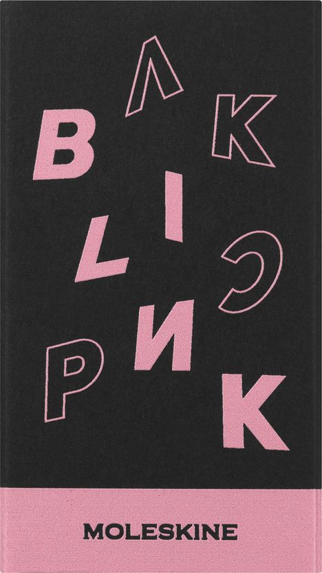 Schwarzes Cover mit rosafarbenen Buchstaben "PINK BLICK" in versetzter Anordnung, darunter "MOLESKINE".