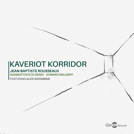 "Kaveriot Korridor" in Grün, Namen darunter. Graue Linien und Strukturen deuten einen abstrakten Korridor an.