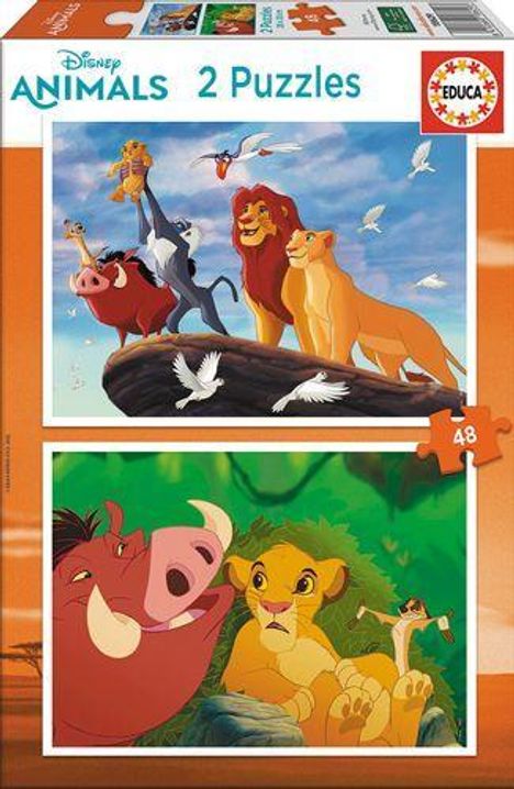 Disney: Educa - Disney - Der König der Löwen - Puzzle 2x48 Teile, Diverse