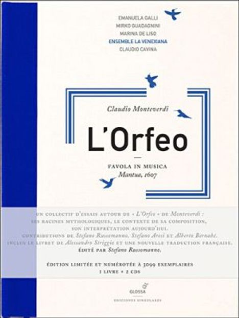 Claudio Monteverdi (1567-1643): L'Orfeo (Deluxe-Ausgabe im Hardcover-Buch / französische Version), 2 CDs