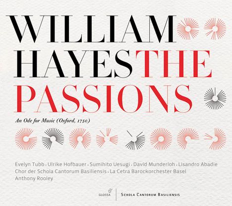 William Hayes (1708-1777): The Passions (An Ode for Music,Oxford 1750), CD