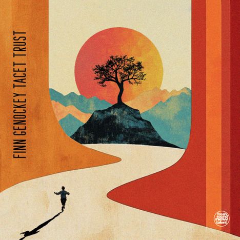 FINN GENOCKEY TACET TRUST. Eine symbolische Illustration mit einem Baum auf einem Hügel vor einem stilisierten Sonnenhintergrund.