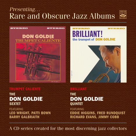 "Rare and Obscure Jazz Albums", Don Goldie im Fokus. Zwei Albumcover: "Trumpet Caliente" und "Brilliant! The Trumpet of Don Goldie".