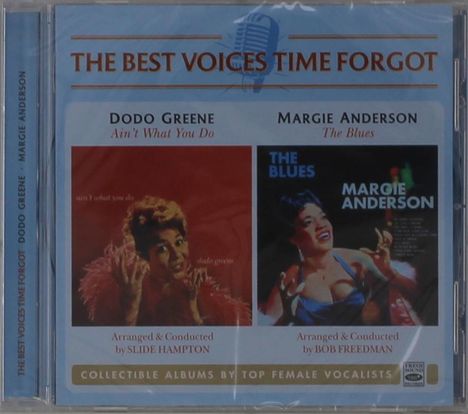 "The Best Voices Time Forgot" zeigt Cover von Dodo Greene und Margie Anderson. Sammler-Alben von führenden Sängerinnen.