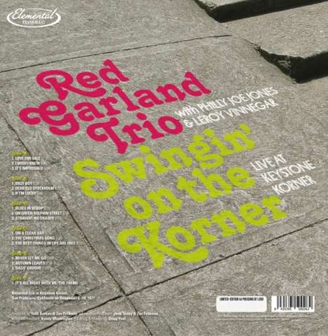 Red Garland (1923-1984): Swingin' On The Korner (remastered) (180g) (Limited Numbered Edition), 3 LPs
