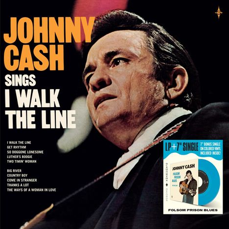 Johnny Cash: I Walk The Line (180g) (Blue Vinyl), 1 LP und 1 Single 7"