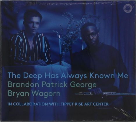 "The Deep Has Always Known Me. Brandon Patrick George, Bryan Wagorn. In collaboration with Tippet Rise Art Center." Zwei Männer sitzen.