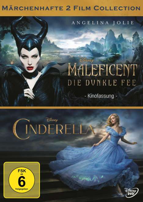 Maleficent - Die dunkle Fee / Cinderella, 2 DVDs