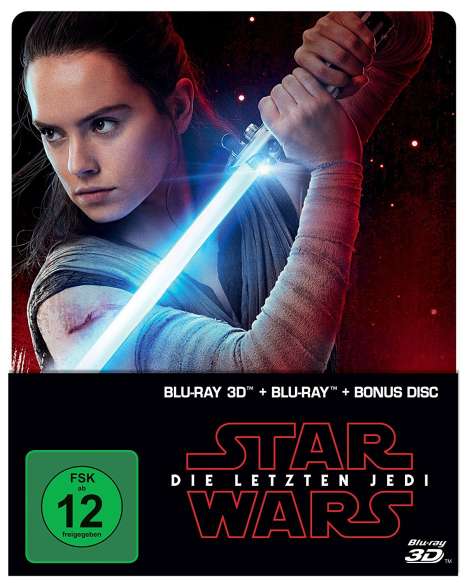 Star Wars 8: Die letzten Jedi (3D &amp; 2D Blu-ray im Steelbook), 3 Blu-ray Discs