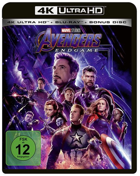 Avengers: Endgame (Ultra HD Blu-ray &amp; Blu-ray), 1 Ultra HD Blu-ray und 2 Blu-ray Discs