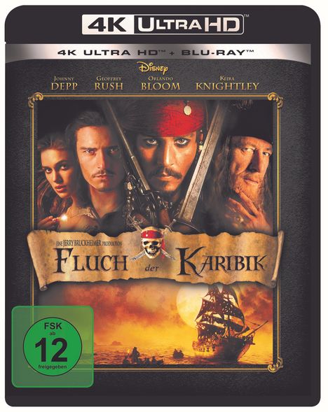 Pirates of the Caribbean - Fluch der Karibik (Ultra HD Blu-ray &amp; Blu-ray), 1 Ultra HD Blu-ray und 1 Blu-ray Disc