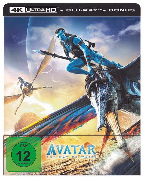 Avatar: The Way of Water (Ultra HD Blu-ray &amp; Blu-ray im Steelbook), 1 Ultra HD Blu-ray und 2 Blu-ray Discs