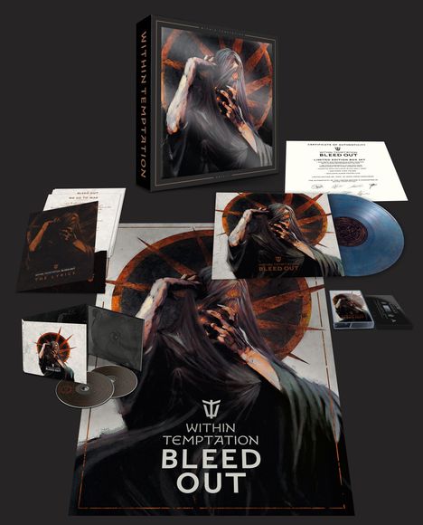 Within Temptation: Bleed Out (180g) (Limited Edition Box Set) (Translucent Blue &amp; Red Marbled Vinyl), 1 LP, 2 CDs und 1 MC