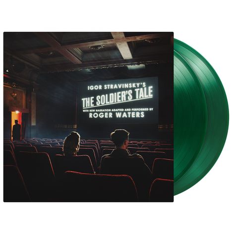 „Igor Stravinsky's The Soldier's Tale“, adaptiert und aufgeführt von Roger Waters, auf einer Kino- oder Theaterszene.