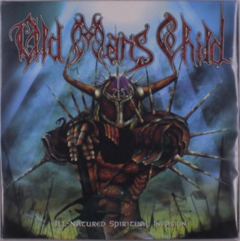 "Old Man's Child" und "Ill-Natured Spiritual Invasion". Illustration eines gepanzerten Kriegers mit Stacheln.