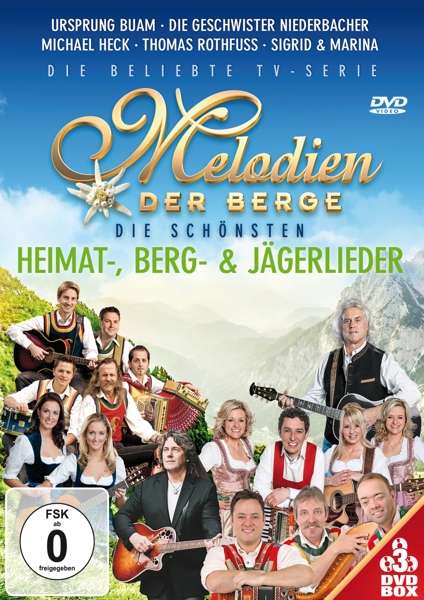 Melodien der Berge: Die schönsten Heimat-, Berg- &amp; Jägerlieder, 3 DVDs