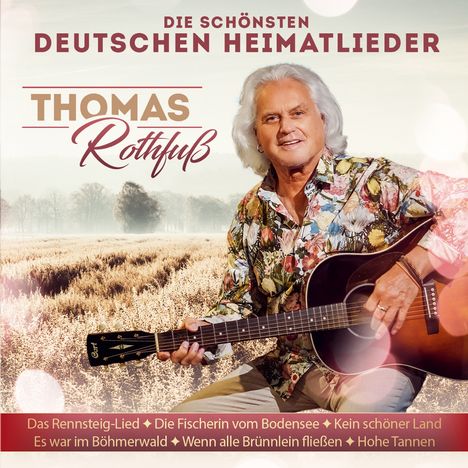 Titel: "Die schönsten deutschen Heimatlieder". Ein Mann mit Gitarre in einer Landschaft.