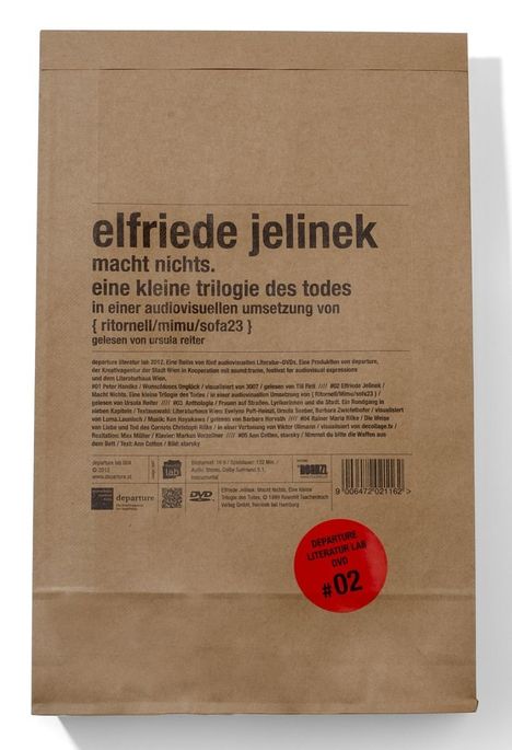 Elfriede Jelinek: Macht nichts. Eine kleine Trilogie des Todes, DVD