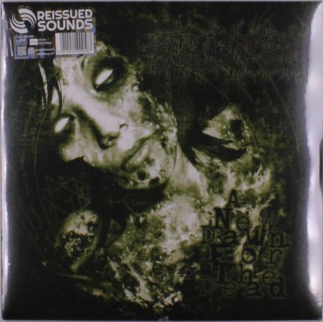Text: "REISSUED SOUNDS" und "A New Dawn For The Dead". Eine düstere Illustration eines verfremdeten Gesichts.
