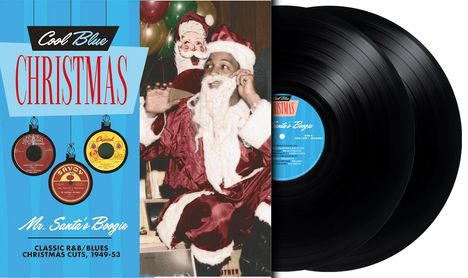 „Cool Blue Christmas: Mr. Santa's Boogie. Classic R&B/Blues Christmas Cuts, 1949-53.“ Mann im Weihnachtsmannkostüm.