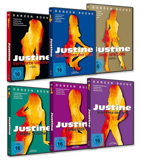 Justine - Erotische Highlights (6 Filme), 6 DVDs