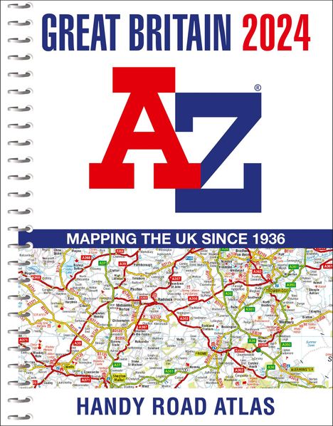 A-Z Maps: Great Britain A-Z Handy Road Atlas 2024 (A5 Spiral), Buch