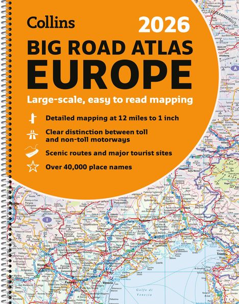 Collins Maps: Collins 2026 Big Road Atlas Europe, Buch