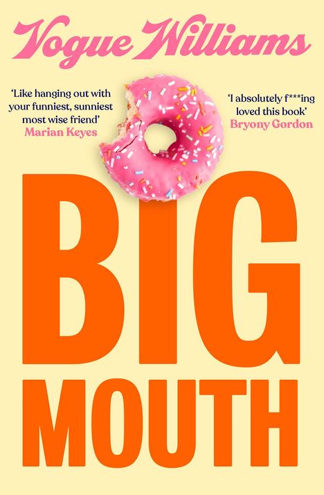 "Like hanging out with your funniest, sunniest, most wise friend." Ein pinker Donut mit Streuseln.