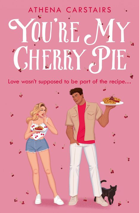 "You're My Cherry Pie" von Athena Carstairs, "Cover to be revealed"; rosa Hintergrund mit kleinem Logo unten.
