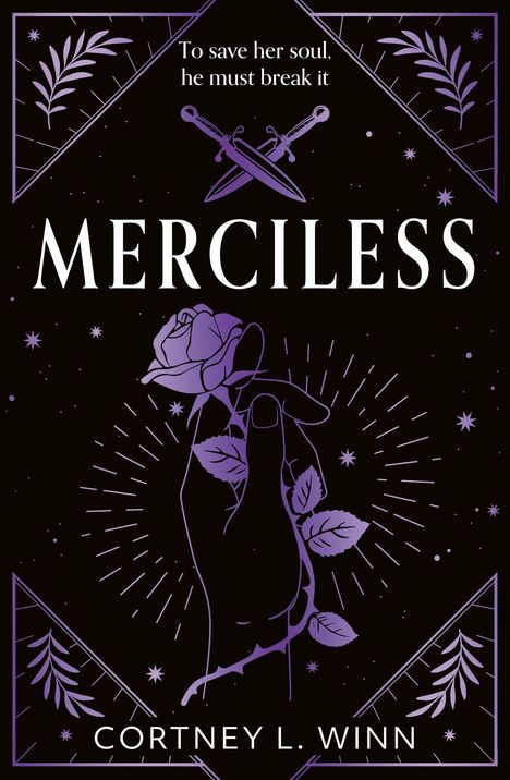 Text: "MERCILESS", "Cortney L. Winn", "FINAL COVER TO BE REVEALED". Schwarzer Hintergrund, schlichtes Design.