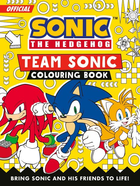 Offiziell Sonic the Hedgehog Team Sonic Malbuch. Bringe Sonic und seine Freunde zum Leben! Illustration: Sonic, Tails, Knuckles.