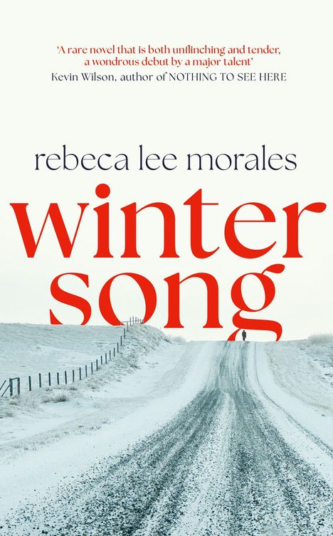"Winter Song" von Rebeca Lee Morales. Ein schneebedeckter Weg unter einem weiten Himmel.