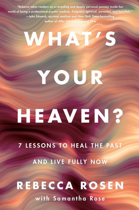 "WHAT'S YOUR HEAVEN?" und weitere Informationen auf sanft verwischtem Hintergrund in Erdtönen.