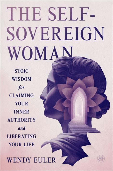 "The Self-Sovereign Woman" und weitere Texte. Profil einer Frau mit Blume und Treppe im Hintergrund.
