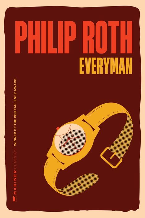 Titel: "Philip Roth - Everyman". Illustration einer gelben Armbanduhr auf braunem Hintergrund.