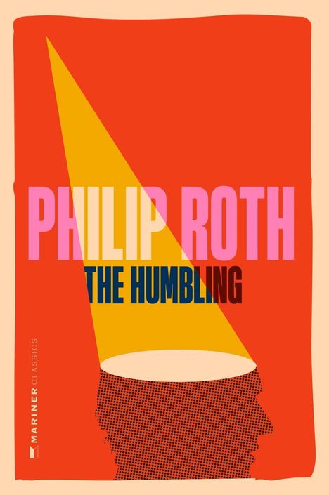 „PHILIP ROTH THE HUMBLING“. Silhouette eines Kopfes mit beleuchtetem Dreieck oben.