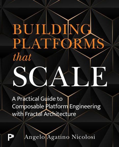 Text: "Building Platforms that Scale. A Practical Guide to Composable Platform Engineering with Fractal Architecture." Design: Geometrische Muster.