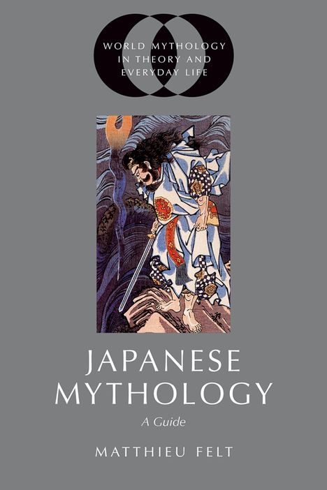 "World Mythology in Theory and Everyday Life." Illustration: Ein Samurai kämpft mit einem Schwert gegen Drachen.
