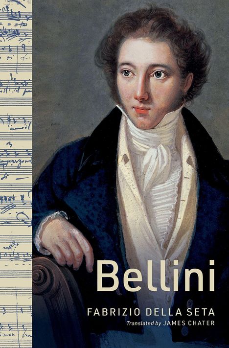 „Bellini“, „Fabrizio Della Seta“, „Translated by James Chater“; Porträt eines Mannes in eleganter Kleidung.