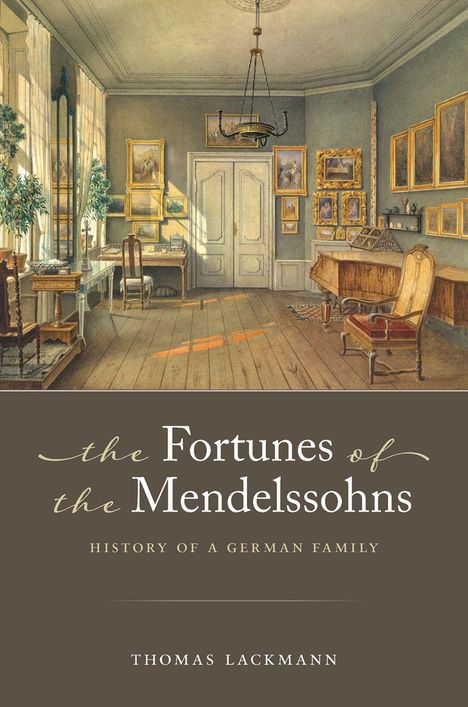 "The Fortunes of the Mendelssohns: History of a German Family" von Thomas Lackmann; elegante Altbau-Einrichtung.